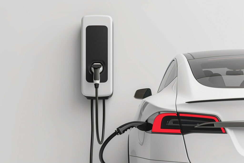 E-Auto wird in Nierstein über eine Wallbox mit Solarstrom geladen